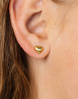 Bubble Heart Stud Earrings