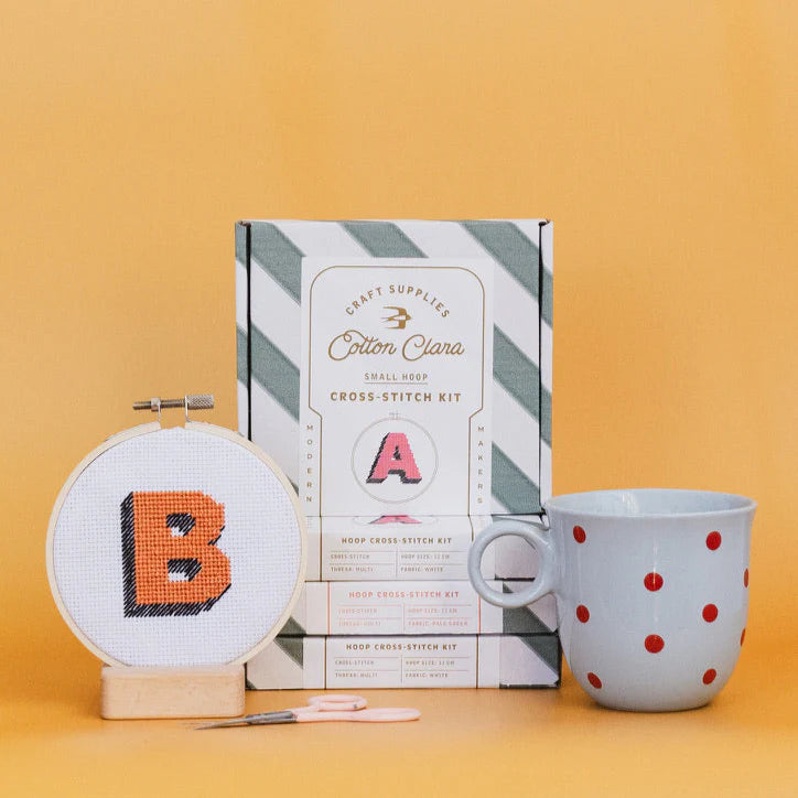 Drop Shadow Alphabet Cross Stitch Kit by Cotton Clara