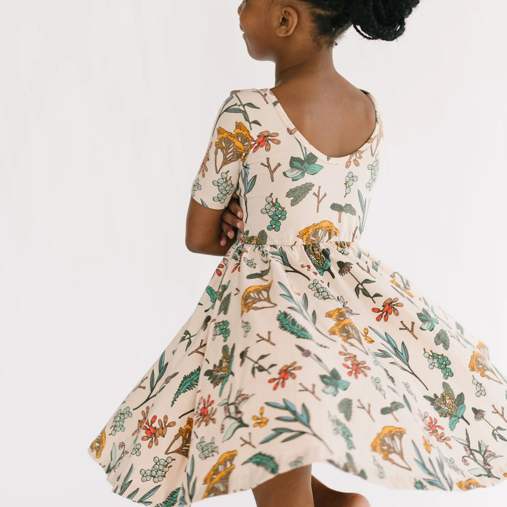SALE The Short Sleeve Ballet Dress in Herbal Study by Alice + Ames