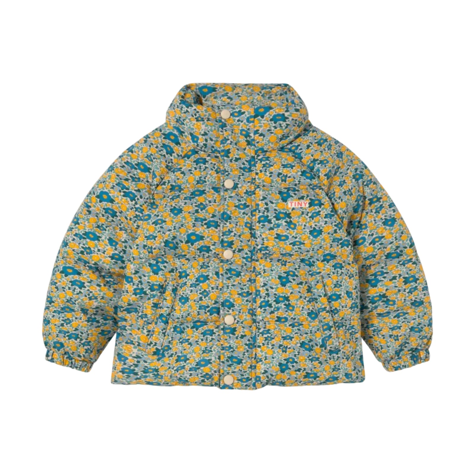 Flower Pattern Cropped Padded Jacket