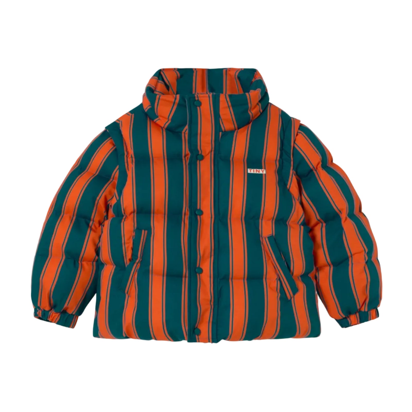 Retro Stripes Cropped Padded Jacket