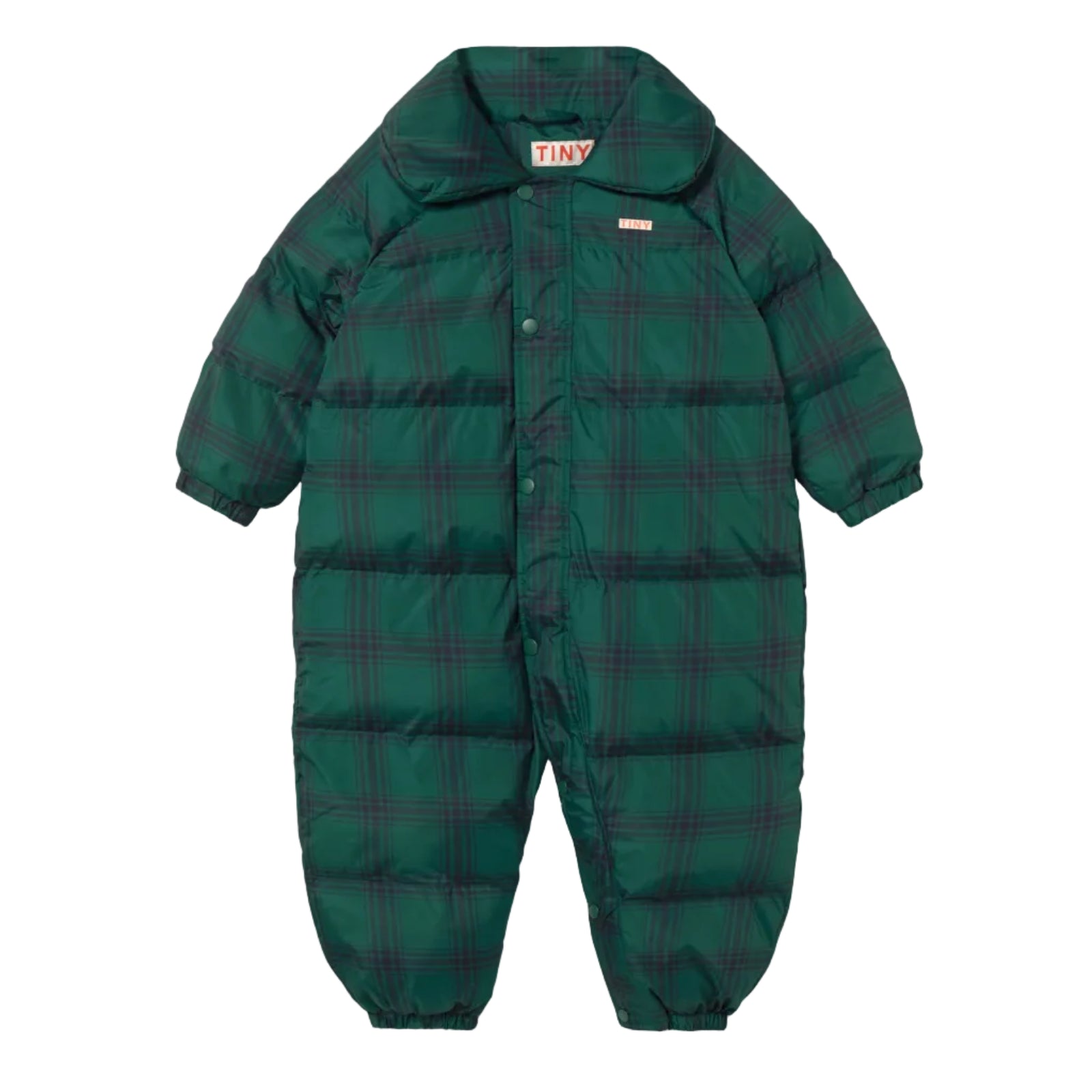 Green Plaid Padded Toddler Overall
