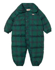 Green Plaid Padded Toddler Overall