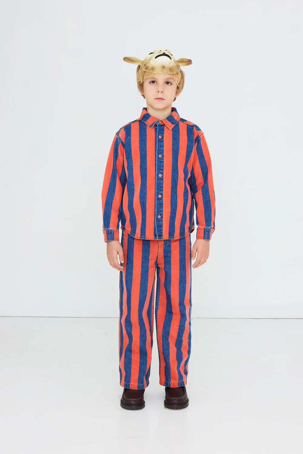 Red Stripes Denim Shirt