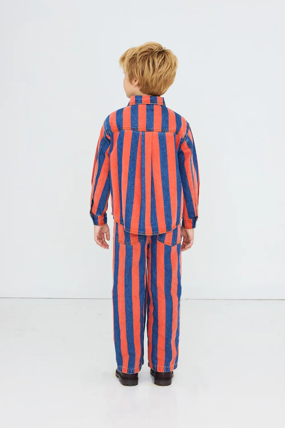 Red Stripes Denim Shirt