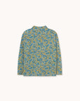 Flower Pattern Rib Mockneck