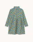 Flower Pattern Rib Mockneck Dress