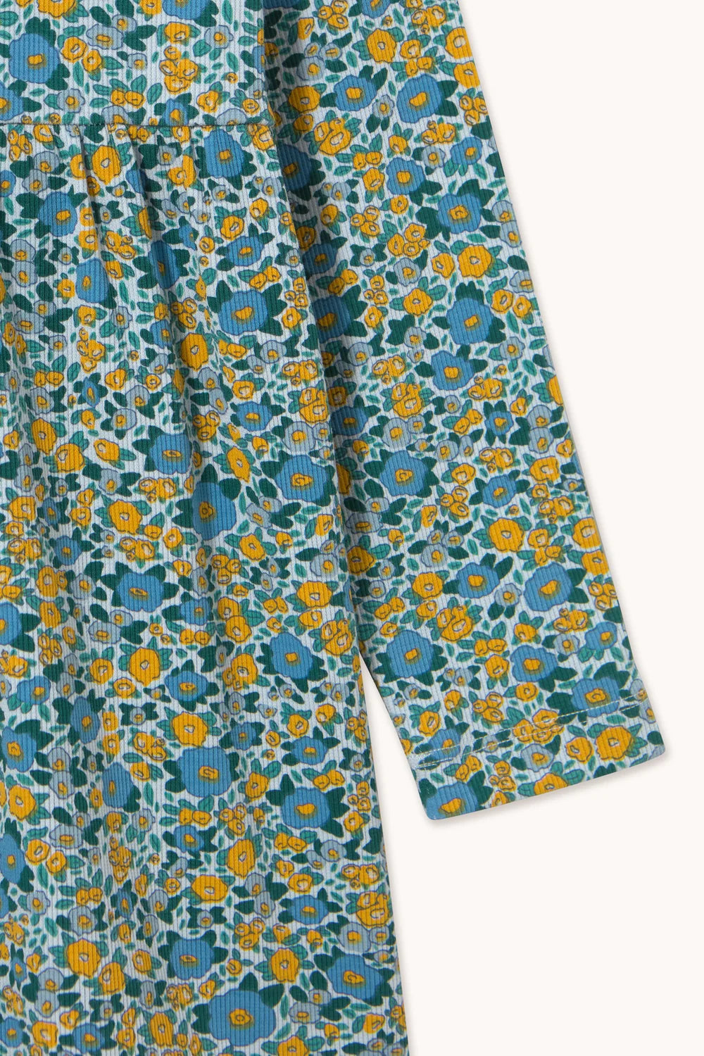 Flower Pattern Rib Mockneck Dress