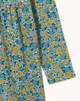 Flower Pattern Rib Mockneck Dress
