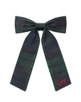 Check Bow Scrunchie - Bottle Green