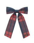Check Bow Scrunchie - Dark Red