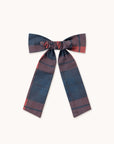 Check Bow Scrunchie - Dark Red