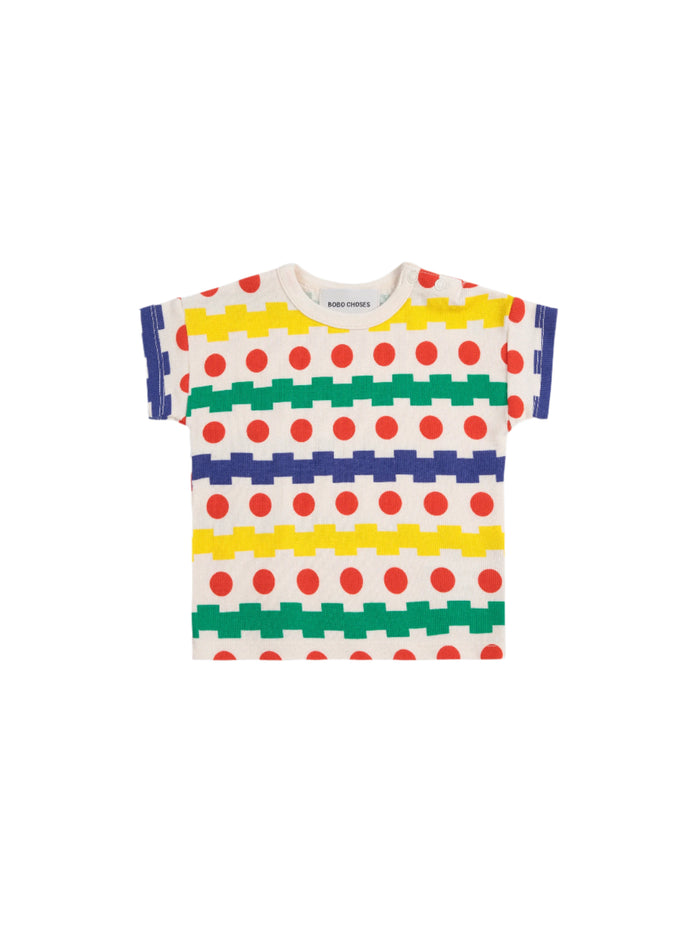 SALE Baby Geometric All Over Waffle T-shirt by Bobo Choses
