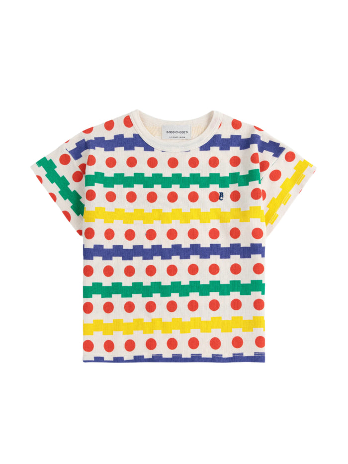 SALE Geometric All Over Waffle T-Shirt by Bobo Choses