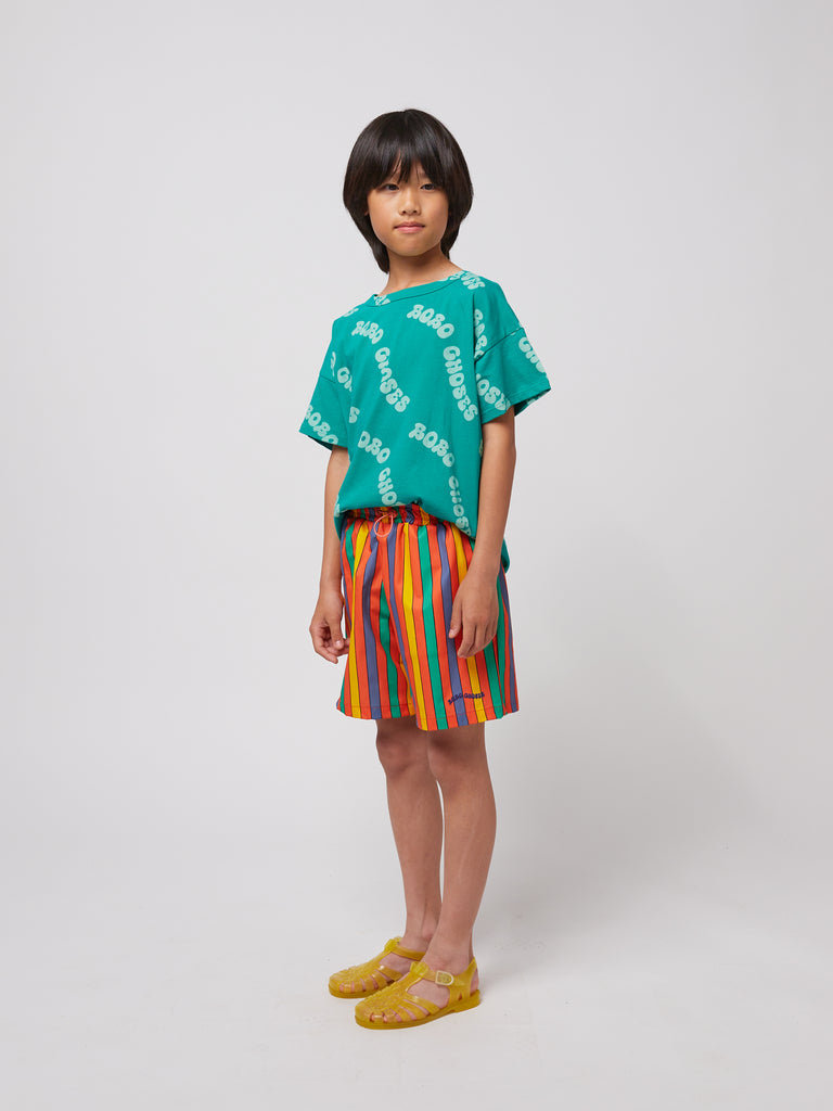 Multicolor Stripes Board Shorts by Bobo Choses
