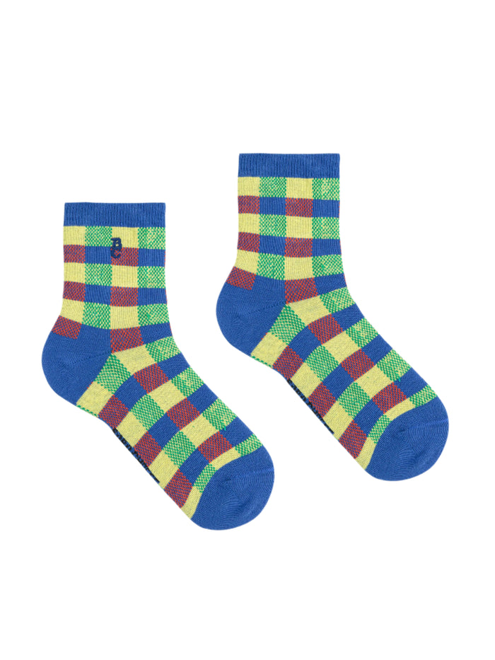 SALE BC Vichy Short Kid Socks by Bobo Choses