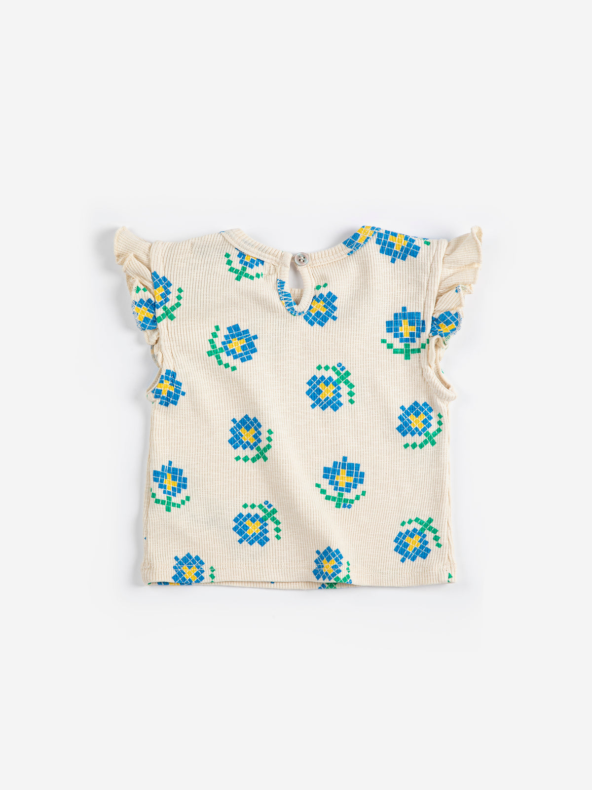 Pixel Ruffles Pixel Flowers Baby Ruffle Top by Bobo Choses – Mochi Kids