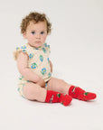 Pixel Flowers Baby Ruffle Top