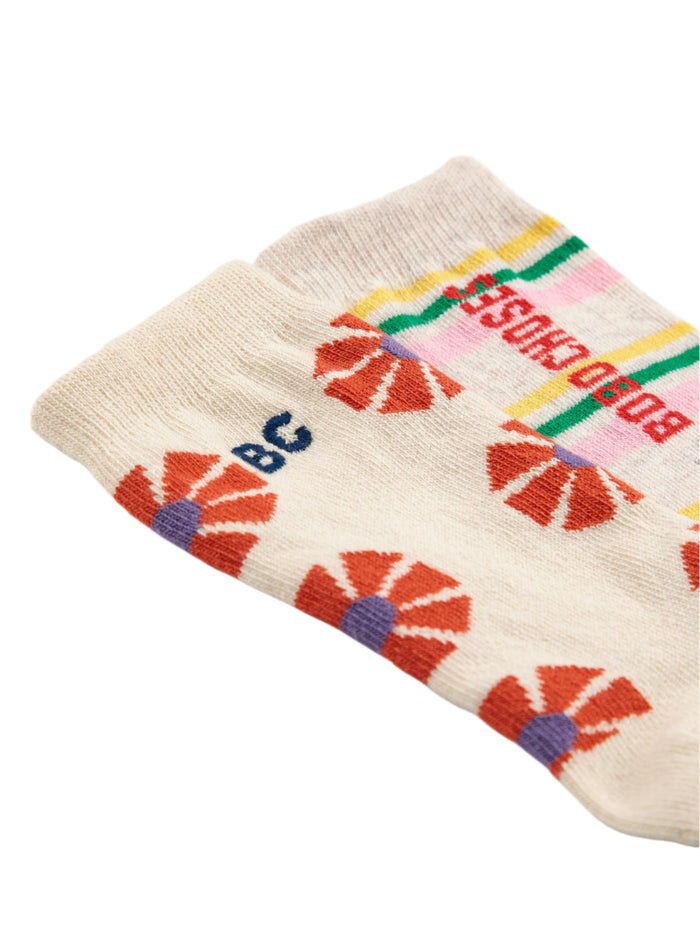Baby Kaleidoscope & Stripes Long Socks by Bobo Choses
