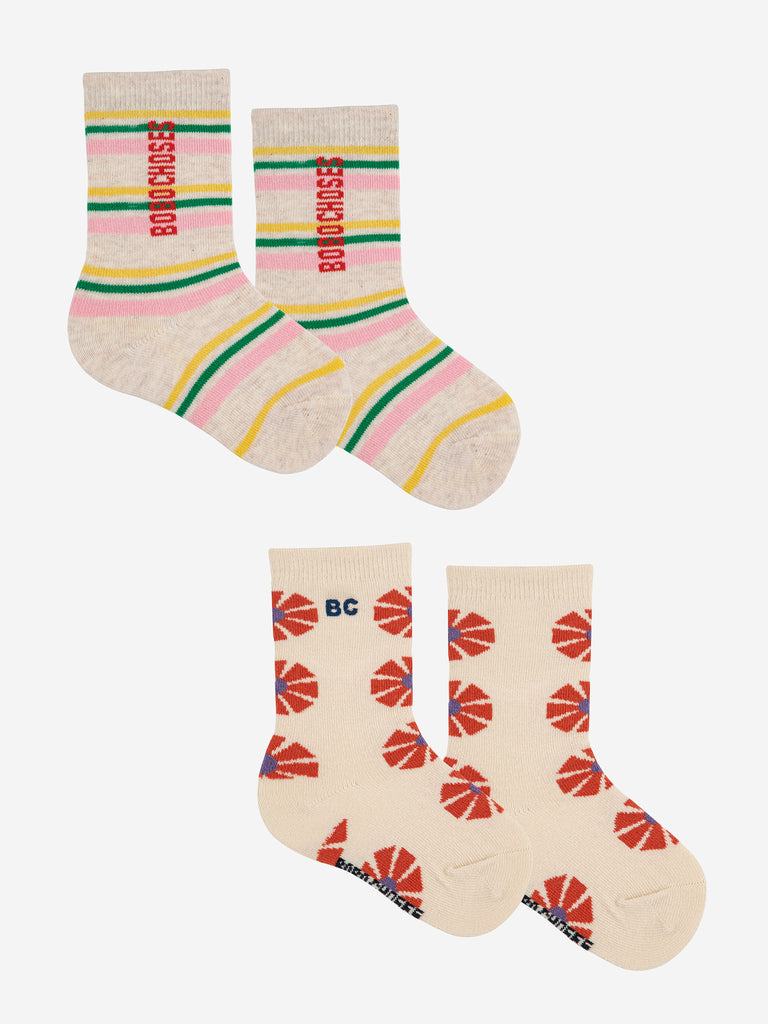 Baby Kaleidoscope & Stripes Long Socks by Bobo Choses