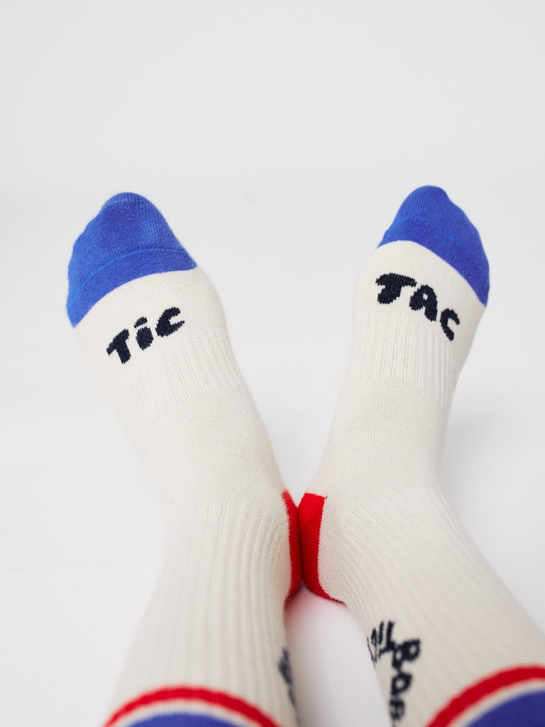 Tic Tac Toe Color Block Long Socks by Bobo Choses