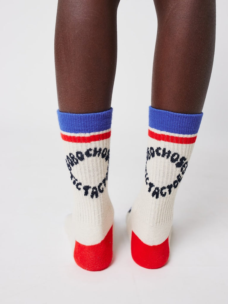 Tic Tac Toe Color Block Long Socks by Bobo Choses