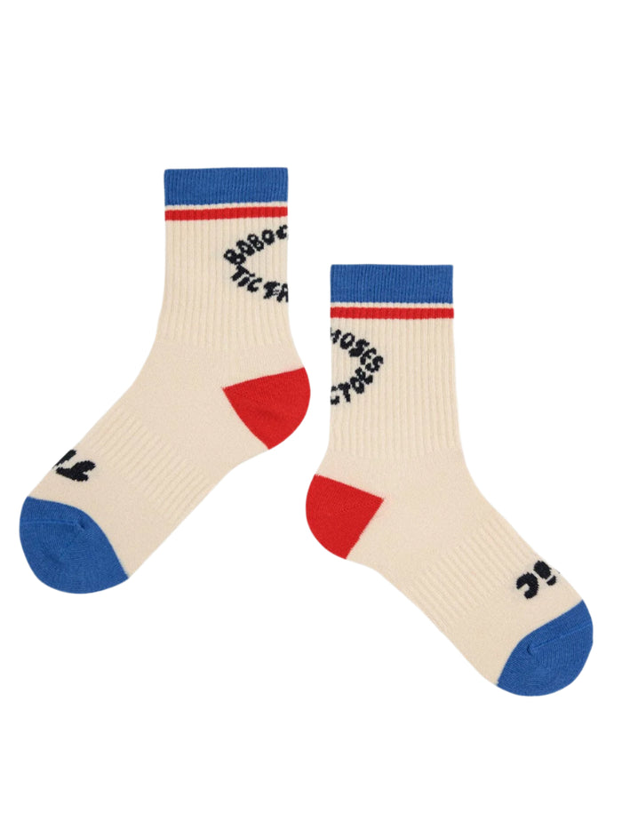 Tic Tac Toe Color Block Long Socks by Bobo Choses