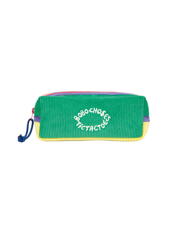 Tic Tac Toe Color Block Corduroy Pencil Case by Bobo Choses