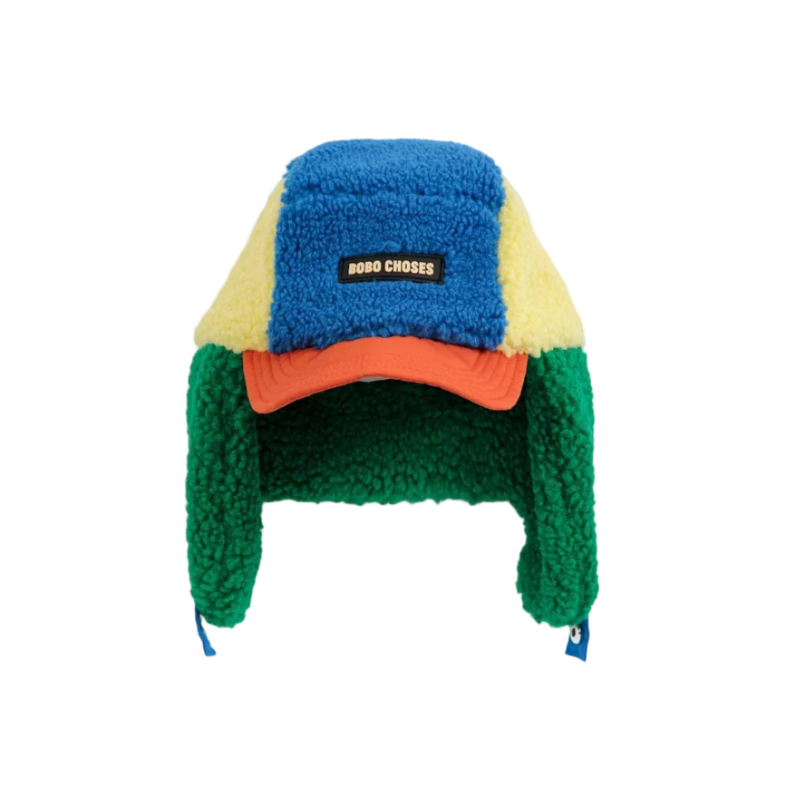 Yellow/Green Color Block Sheepskin Baby Chapka