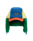 Yellow/Green Color Block Sheepskin Baby Chapka