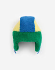 Yellow/Green Color Block Sheepskin Baby Chapka