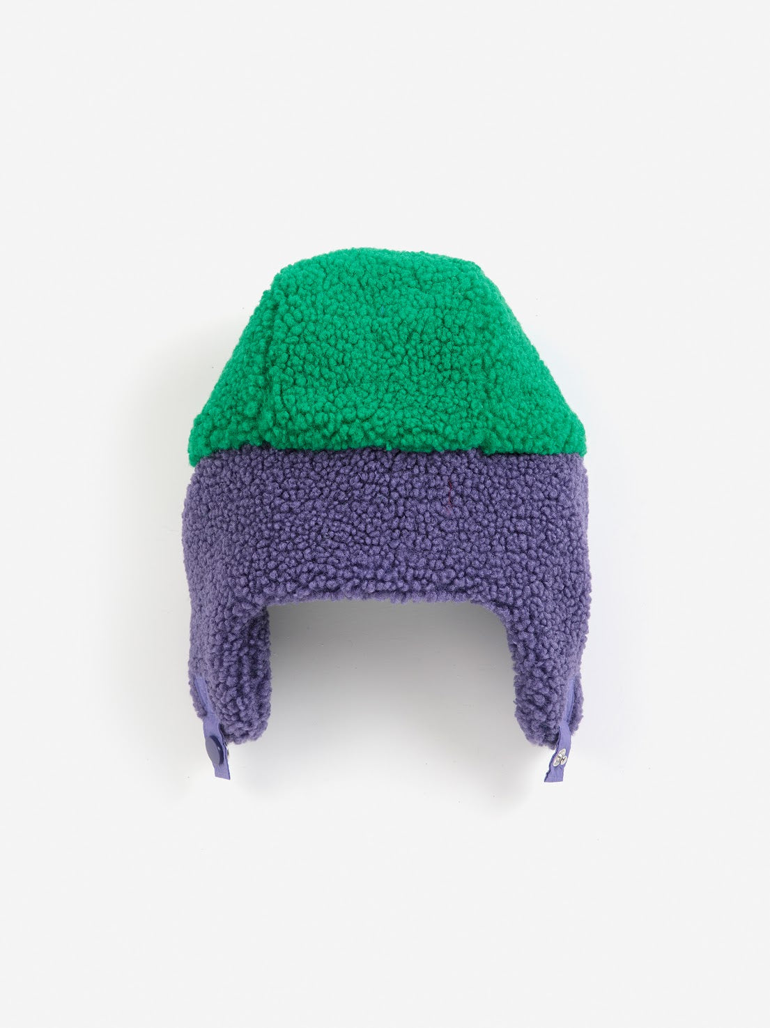 Purple/Green Color Block Sheepskin Baby Chapka