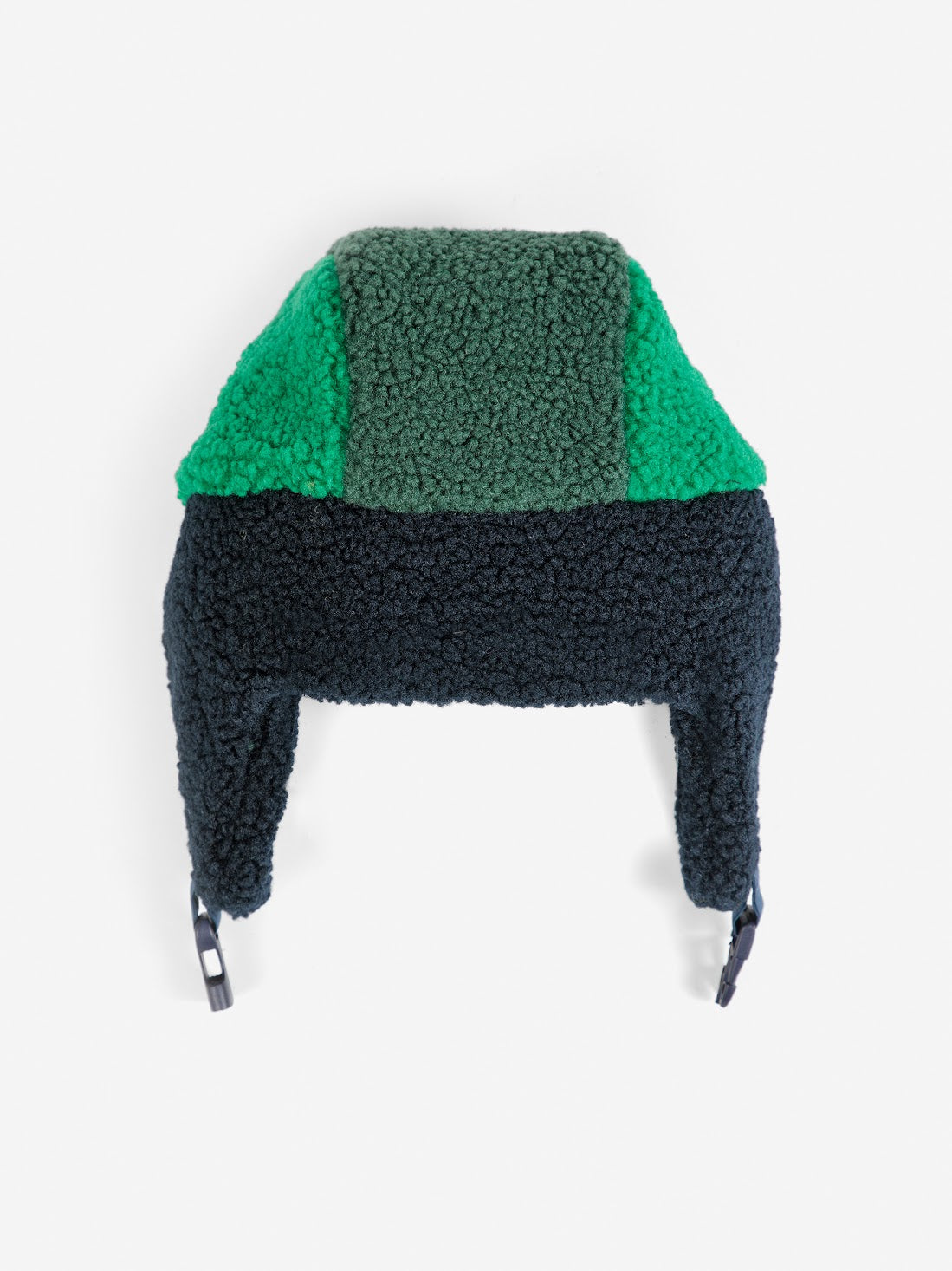 Navy/Green Color Block Sheepskin Chapka