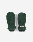 Navy/Green Color Block Sheepskin Mittens