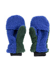 Navy/Green Color Block Sheepskin Mittens