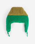 Green/Pink Color Block Sheepskin Chapka