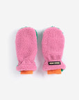 Green/Pink Color Block Sheepskin Mittens