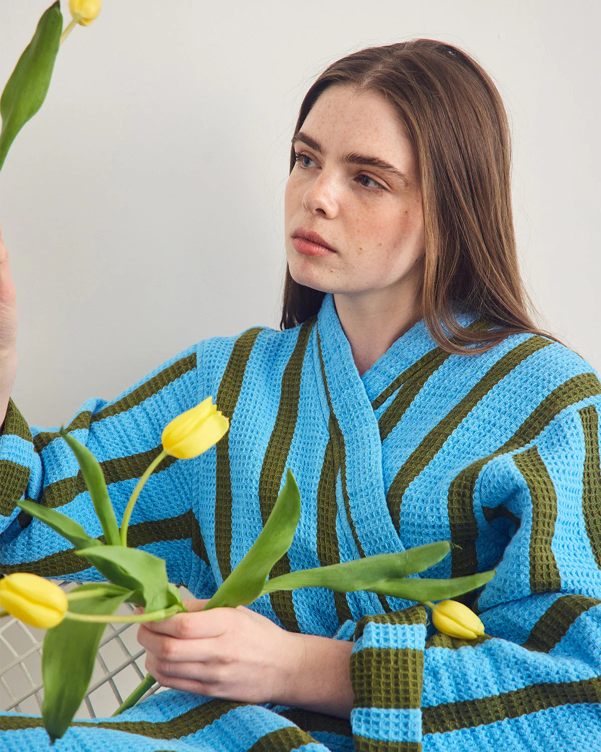 Blue &amp; Green Waffle Bathrobe