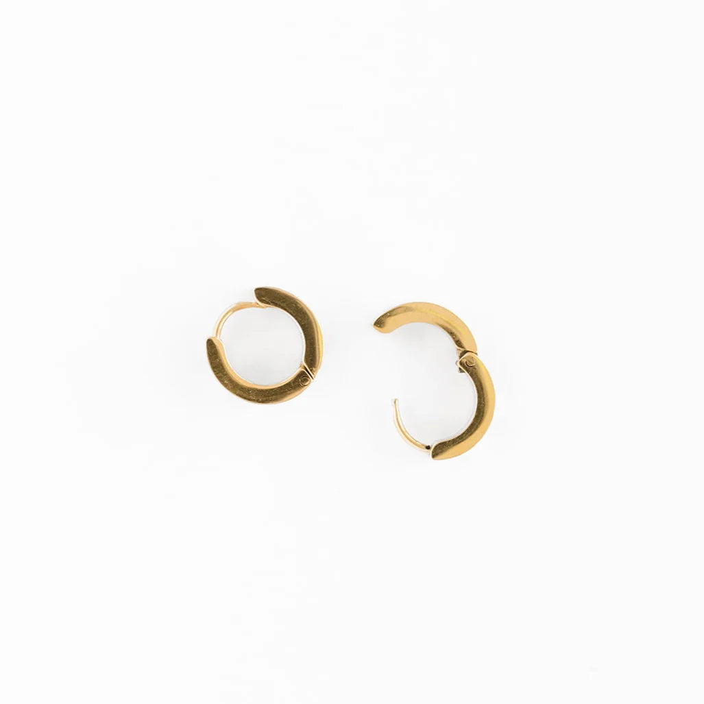 Checkered Huggie Earrings