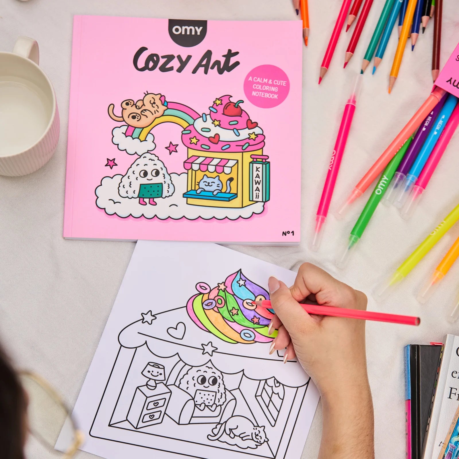Kawaii - Cozy Art Coloring Book