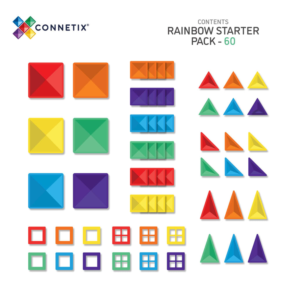 Rainbow Starter Pack 60 pc by Connetix