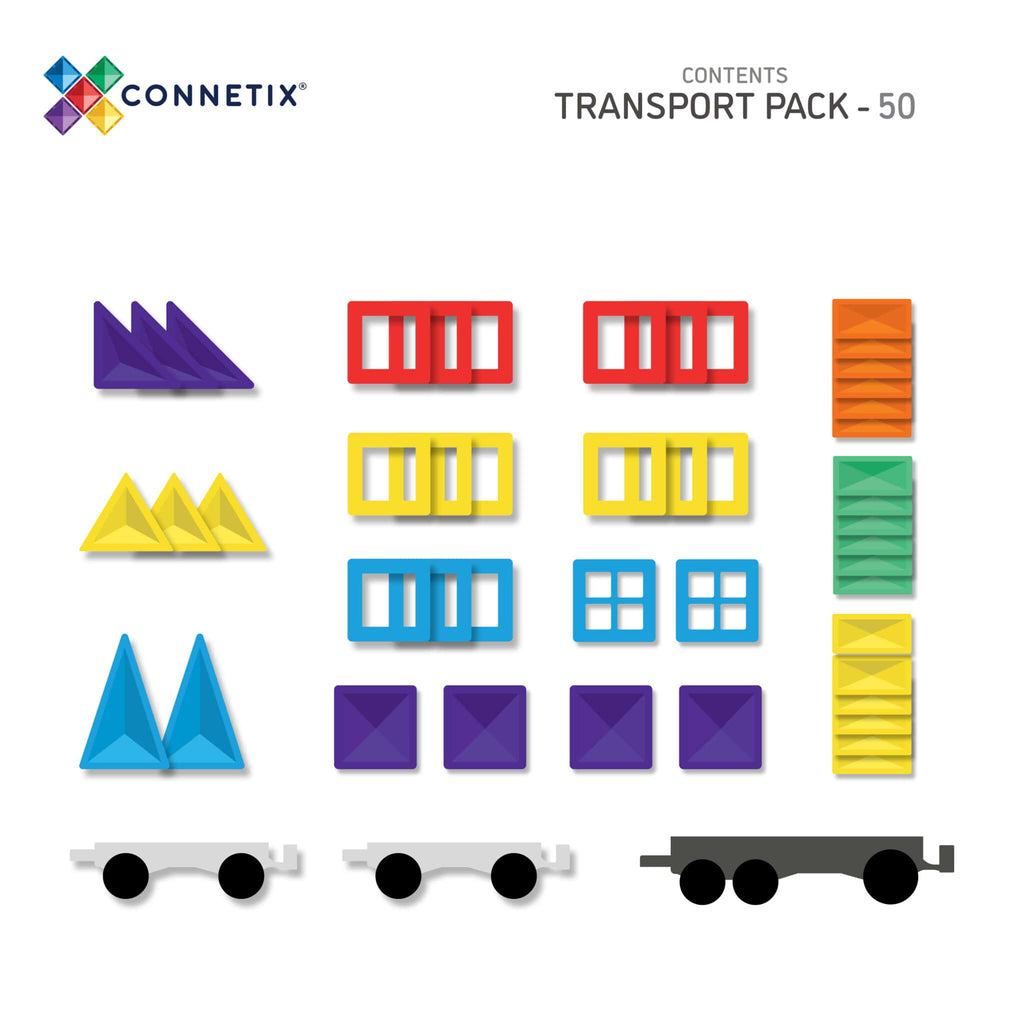 Magnet Tiles 50 Piece Transport Pack by Connetix