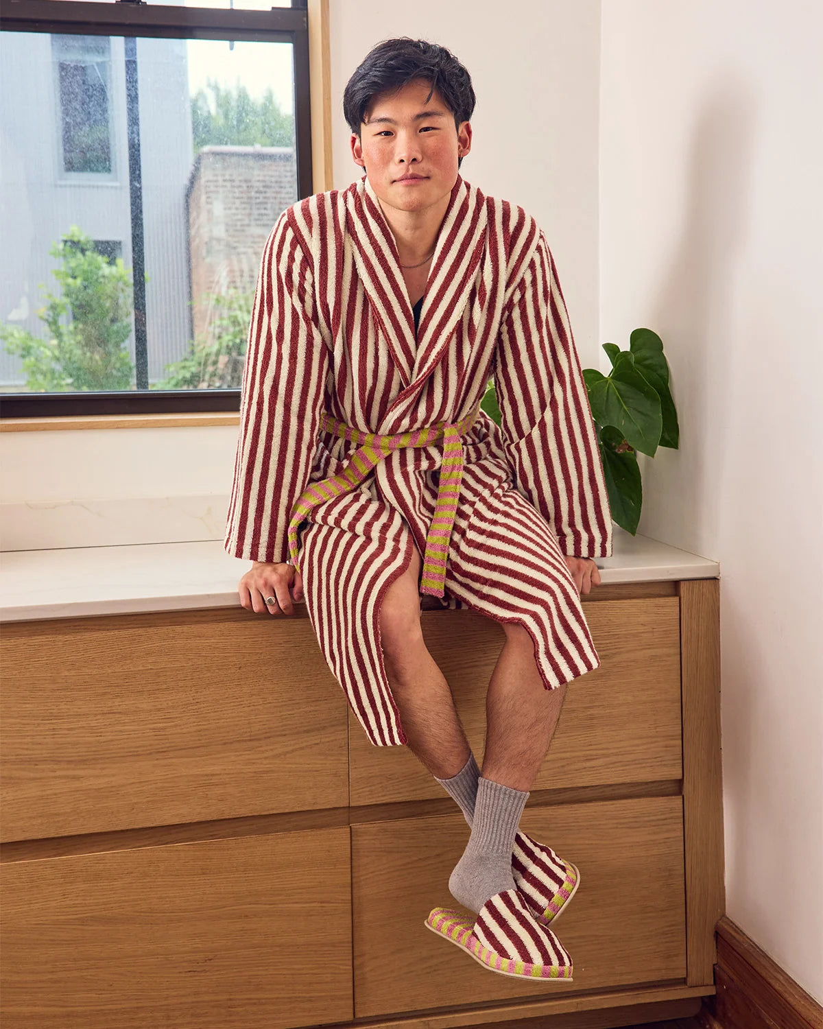Caterpillar Stripe Bathrobe