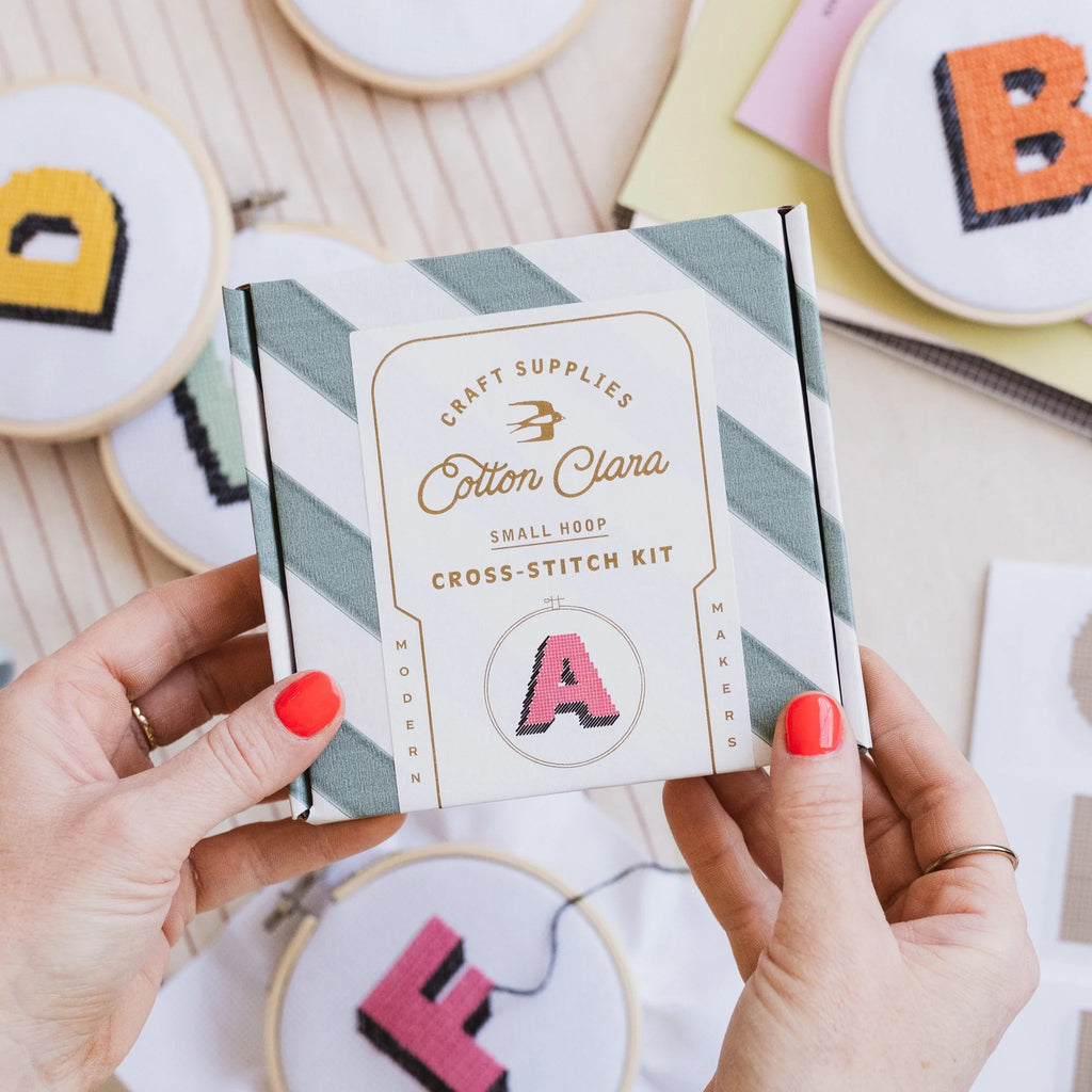 Drop Shadow Alphabet Cross Stitch Kit by Cotton Clara