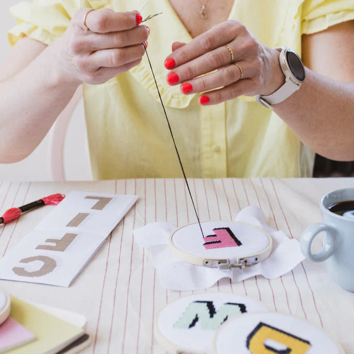 Drop Shadow Alphabet Cross Stitch Kit by Cotton Clara