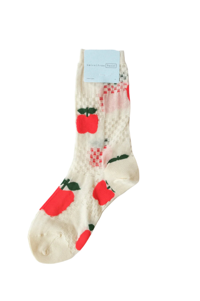 Apple Blocks Sheer Adult Crew Sock by Hansel from Basel