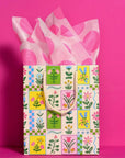 Retro Flowers Small Gift Bag