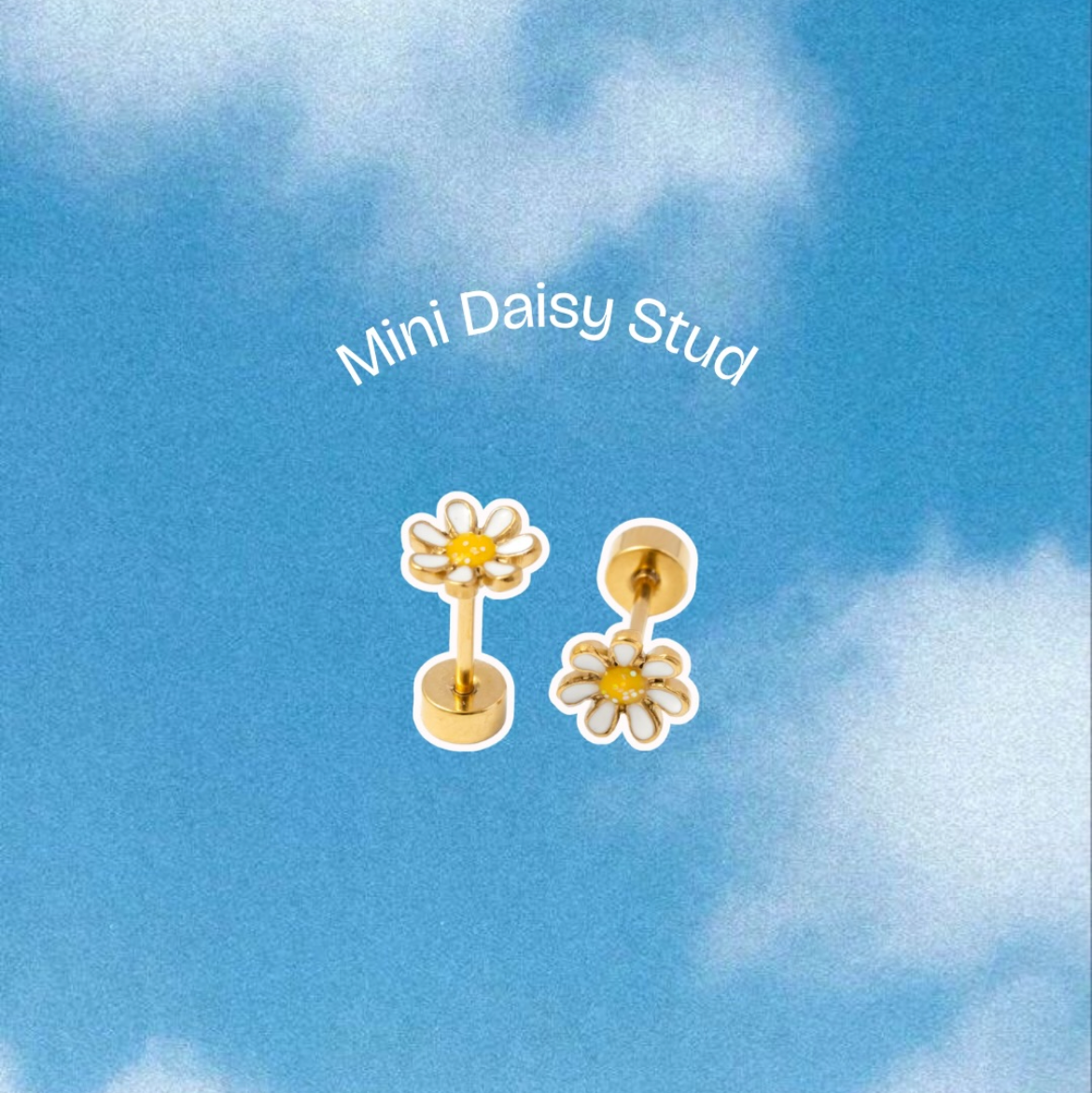 White Daisy Earrings