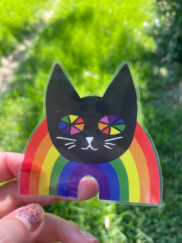 Rainbow Cat Sticker by Baby Cats of California