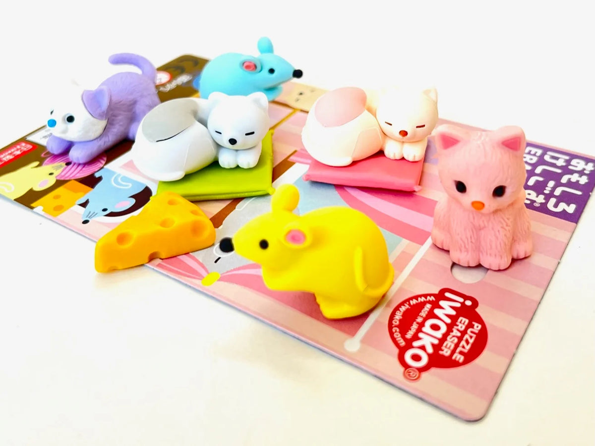 Cat &amp; Mouse Eraser Set